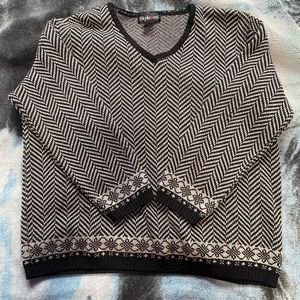 Black and White Vintage Wool Sweater